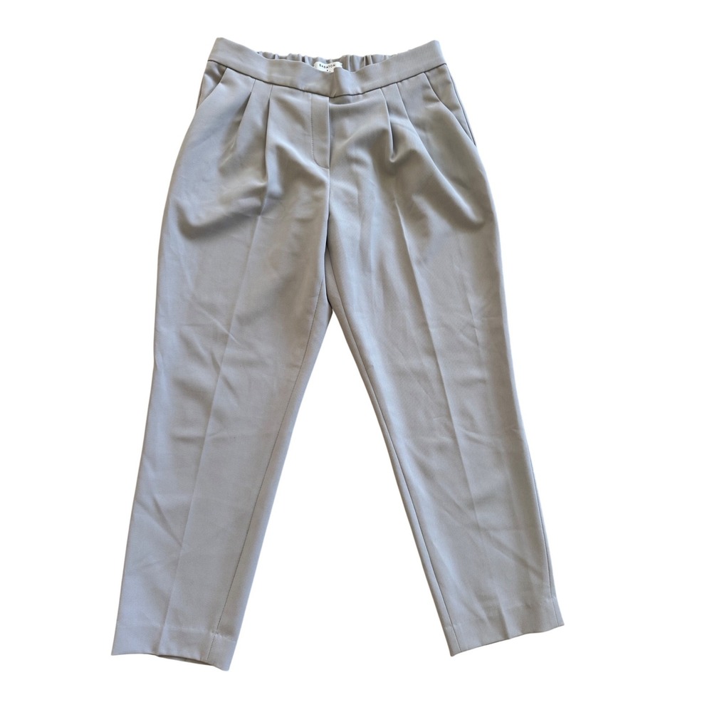 Babaton Aritzia Cohen Pleated‎ Tapered Dress Pants Light Grey Size 8